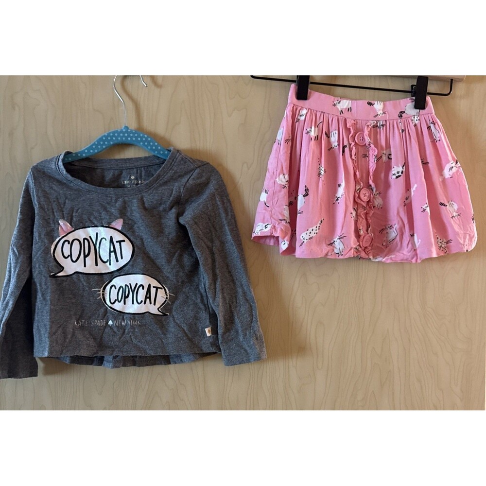 Kate Spade Toddler Skirt And Shirt Set Cat Size 3t